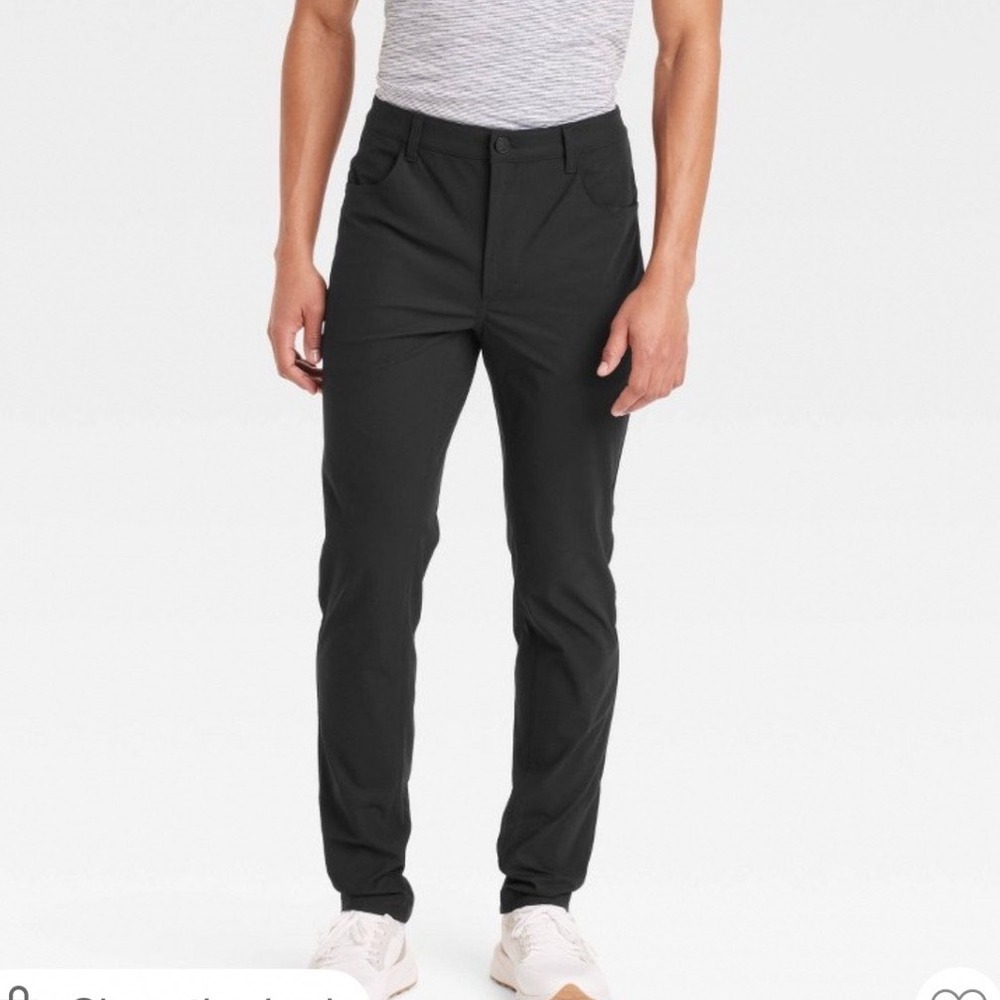 All In Motion Mens 360 Lifestyle Slim Fit 5-Pocket Pants Black 32x32‎